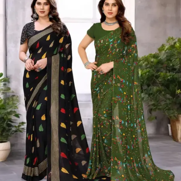  Combo Saree, Daily Wear Georgette Sarees