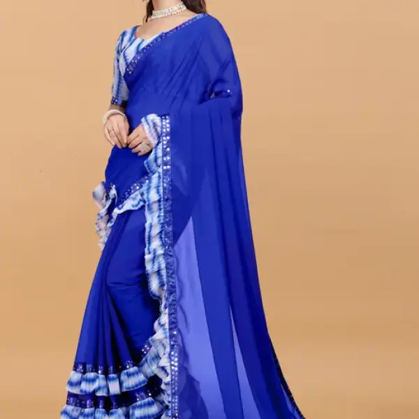 Women's ruffle saree