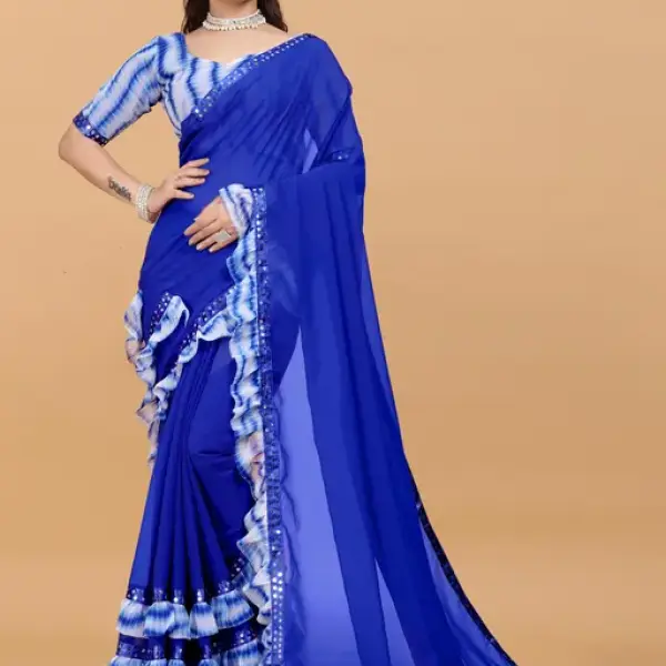 Women's ruffle saree