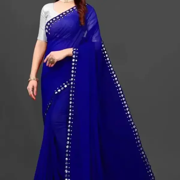 NEW FENCY GEORGETTE CUT WORK SAREE