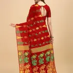  Cotton Linen Dhakai Jamdani Woven Designer Saree