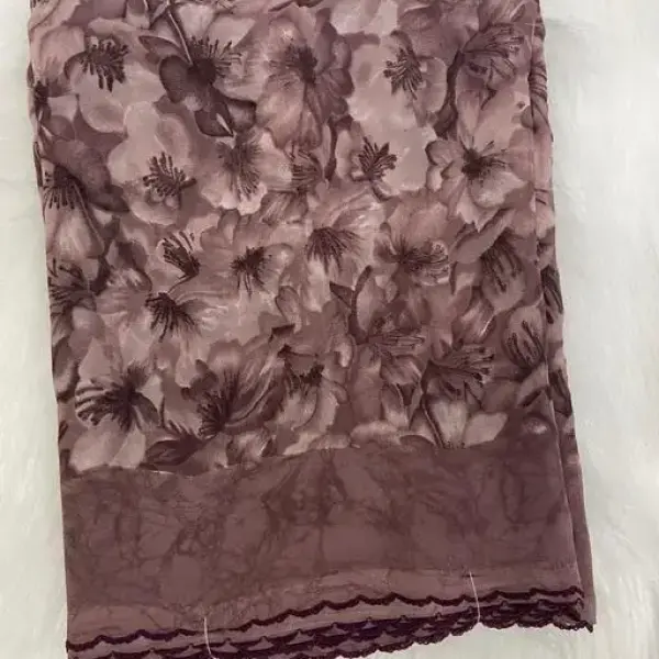  Georgette Printed Saree (With Lace)