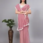 Women's SUPERNET BEADS AND STONE SAREE