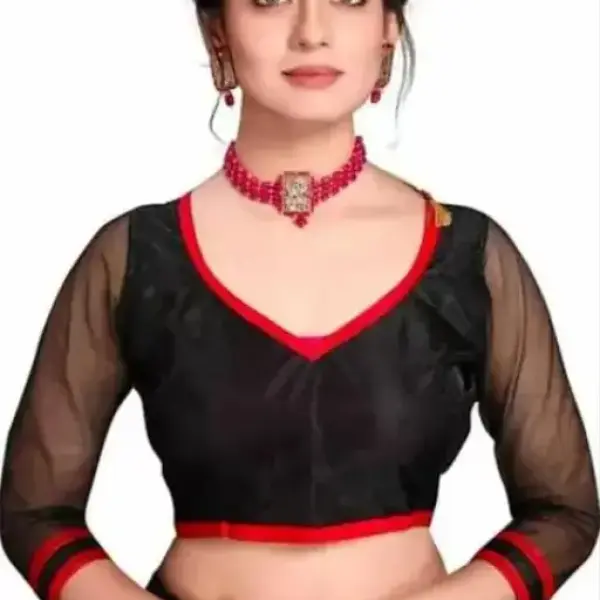 Black Net Lace Bordered saree