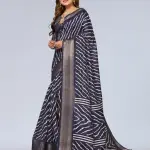  Women's Cotton Silk Lehriya Pattern Saree