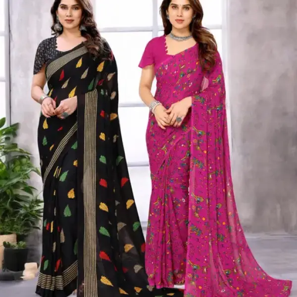  Combo Saree, Daily Wear Georgette Sarees