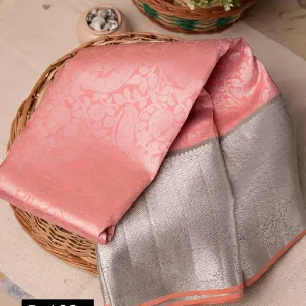 Peach Kanchipuram Silk Saree