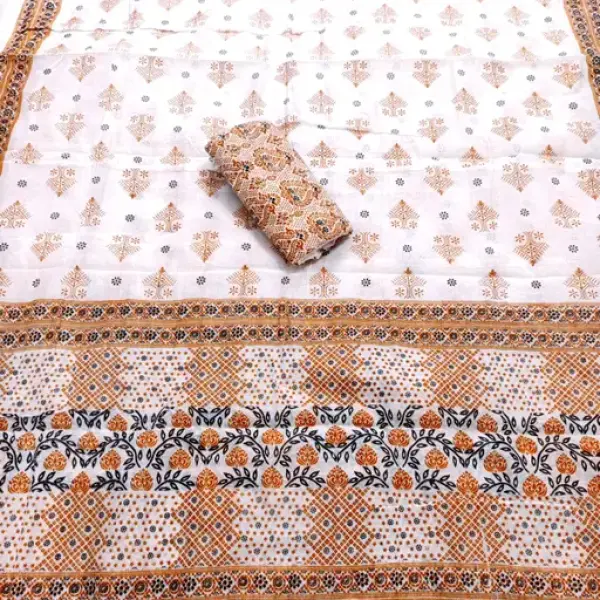  Mekhla chado cotton print mekhla sador