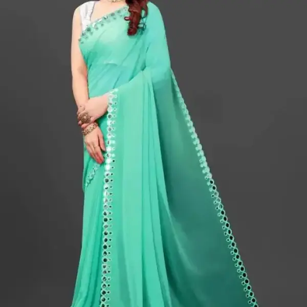  NEW FENCY GEORGETTE CUT WORK SAREE