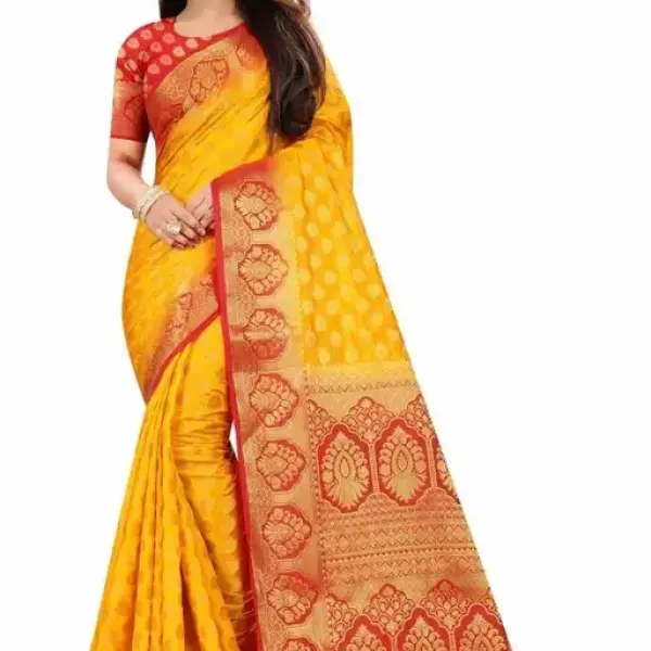 Women's cotton silk multicolour Saree