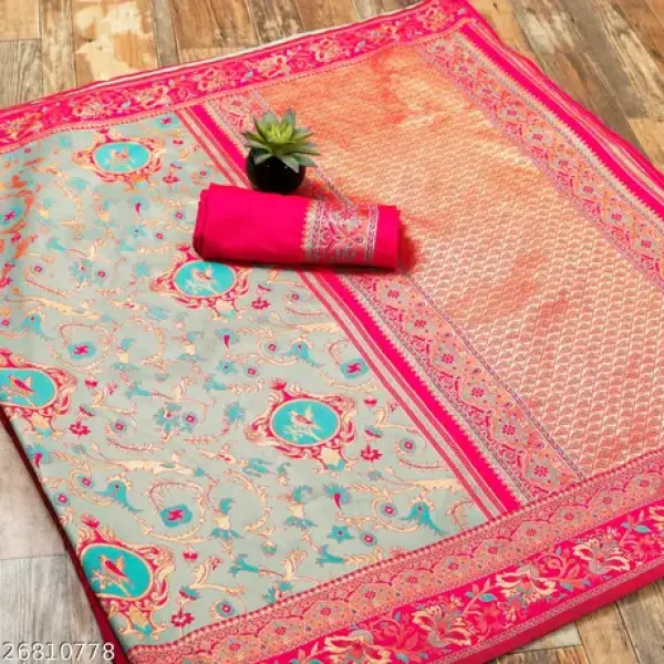 Gazal Fashions Multi Coloured Banarasi Silk Saree