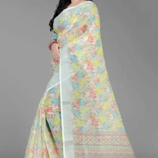 Premium Linen Cotton Stylish Saree