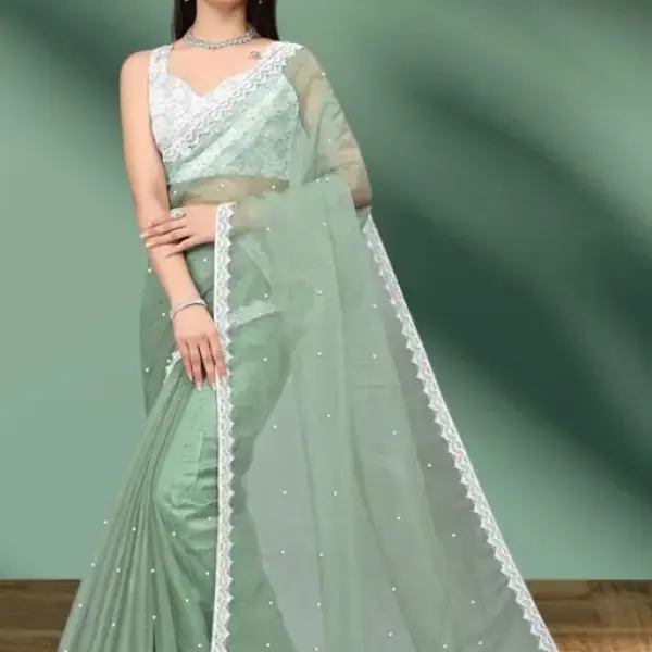  SUPERNET BEADS AND STONE SAREE