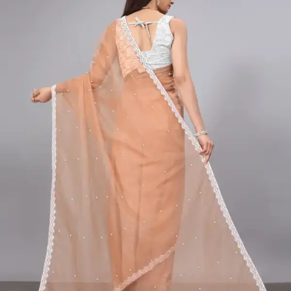 Women's SUPERNET BEADS AND STONE SAREE