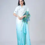 Women's satin silk Digital print saree