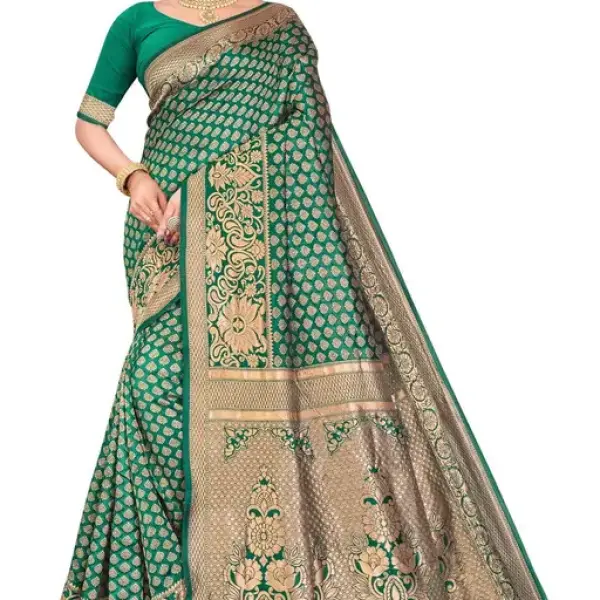Woman Banarasi Silk Blend Fancy Jacquard diya saree