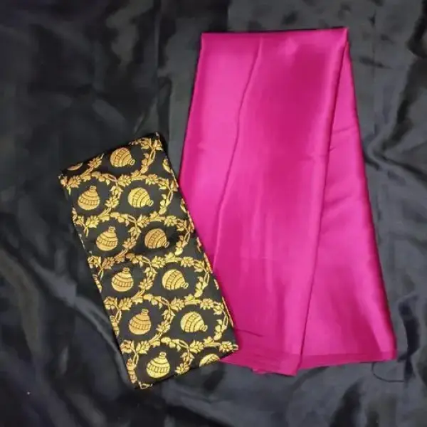 Sana silk satin purple saree with Blouse