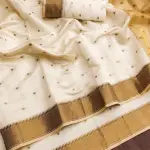 Beige Bindi Cotton Silk Saree
