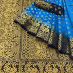   Silk Aqua Blue Jacquard Saree