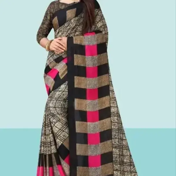  Kanooda Prints Fancy Women's Georgette Printed Saree