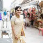  Kasavu Cotton Blend White Saree